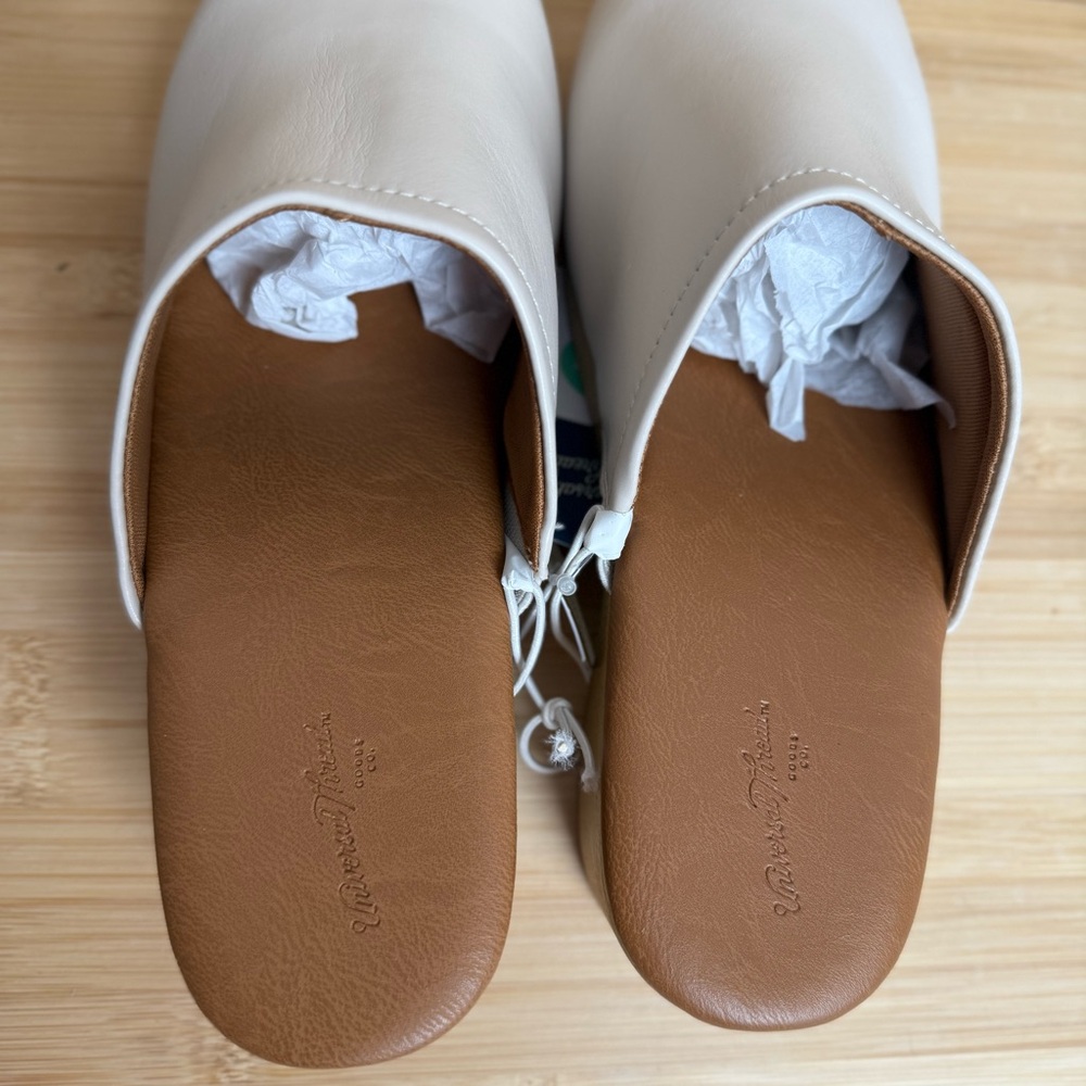 Cream Magnolia Wedge Universal Thread Slip-On Mules Size 8.5 - Picture 5 of 10